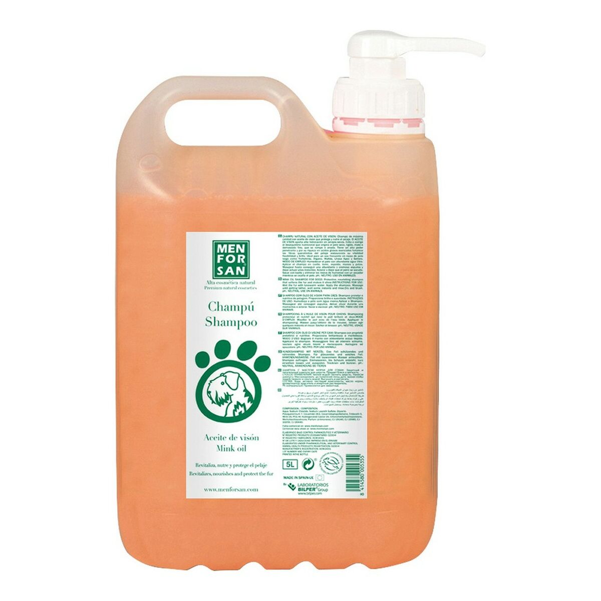 Dog shampoo Menforsan 5 L with mink oil