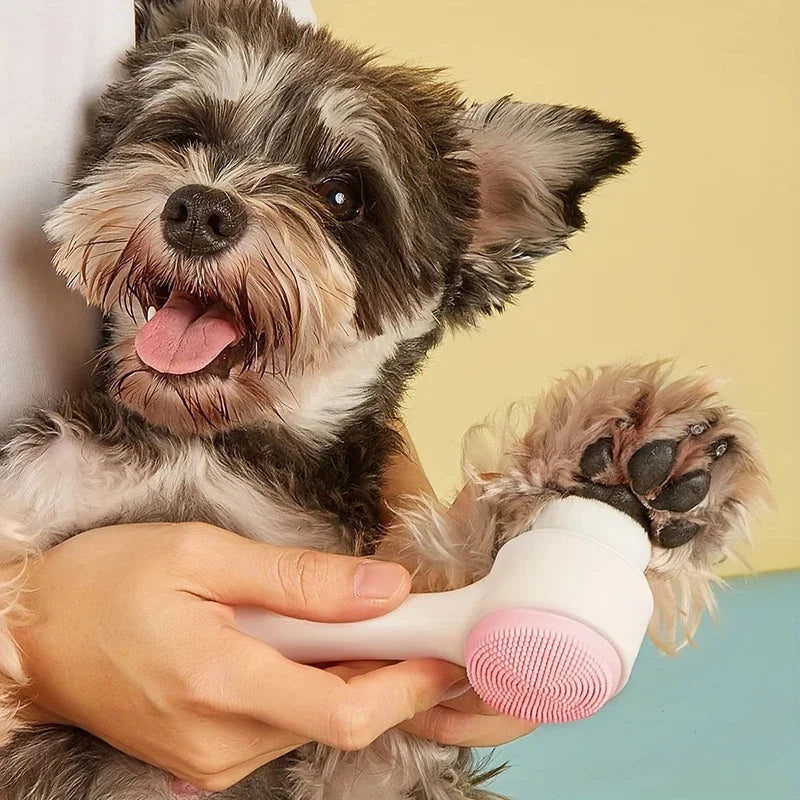1 Piece – Silicone Paw Cleaner & Massage Brush – Double-Sided for Dogs